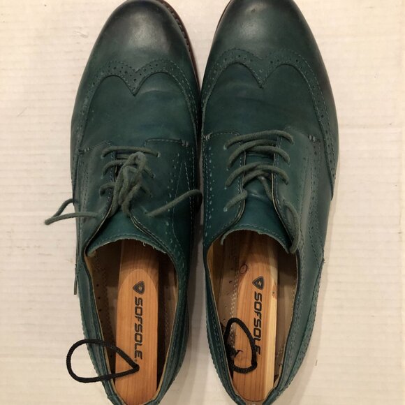 J.D.fisk men\'s dark green leather lace up Oxford shoes  size: 10 main image 5